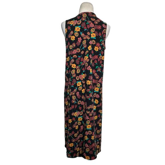 Lularoe Floral Print Sleeveless Open Front Duster Sweater size Small - Picture 2 of 9